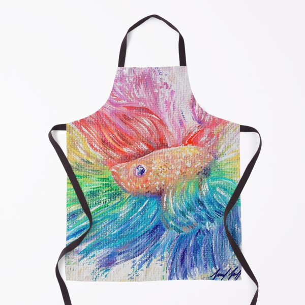 Item preview, Rainbow Tie-Dye Betta Fish Painting designed and sold by @dollyboyxoxo.