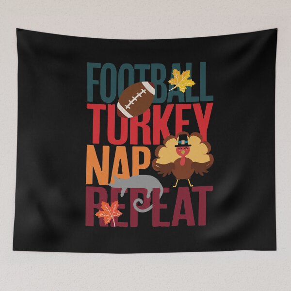 Item preview, Football Turkey Nap Repeat Funny Thanksgiving designed and sold by PCStudio57.