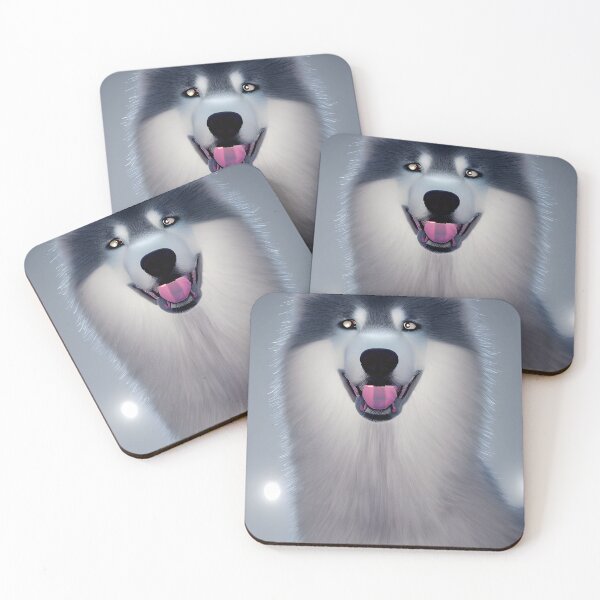 Item preview, White Samoyed dog portrait - neon light #2 designed and sold by supeart.