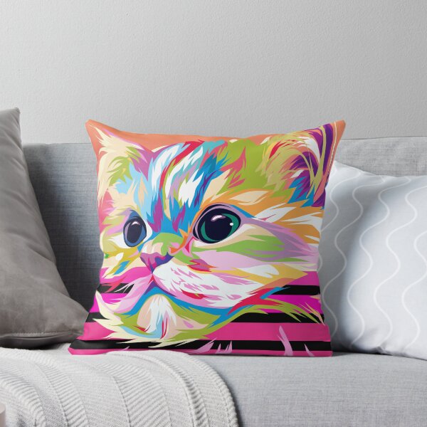 Item preview, Colorful Pop Art Cat Shirt Retro Sunset designed and sold by HoneyHue.