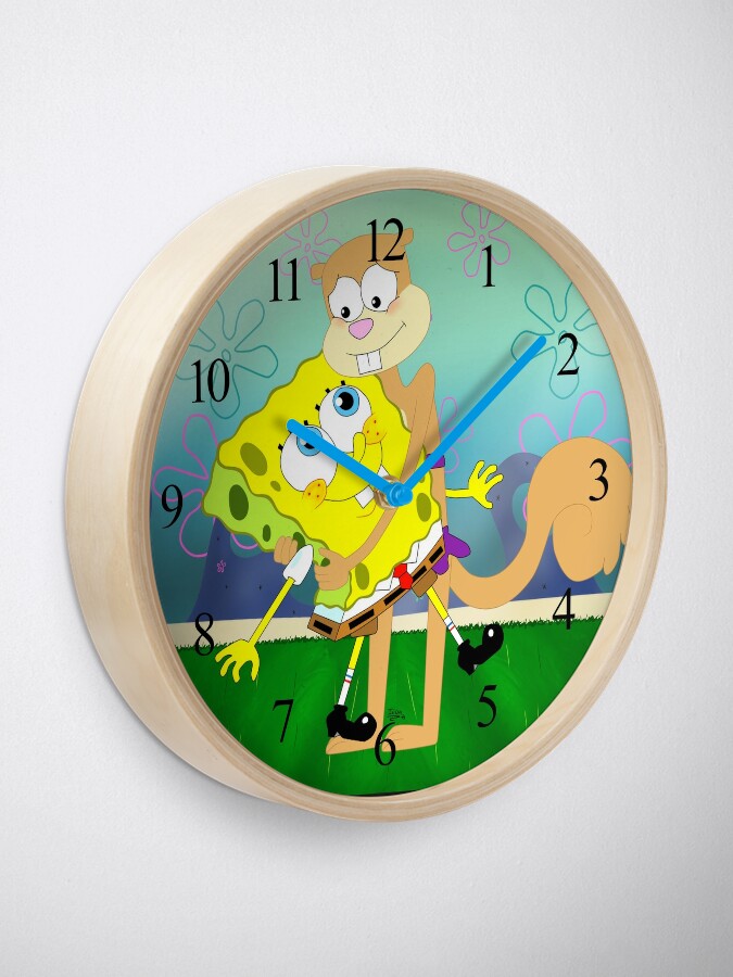 SpongeBob and Sandy hugging | Clock