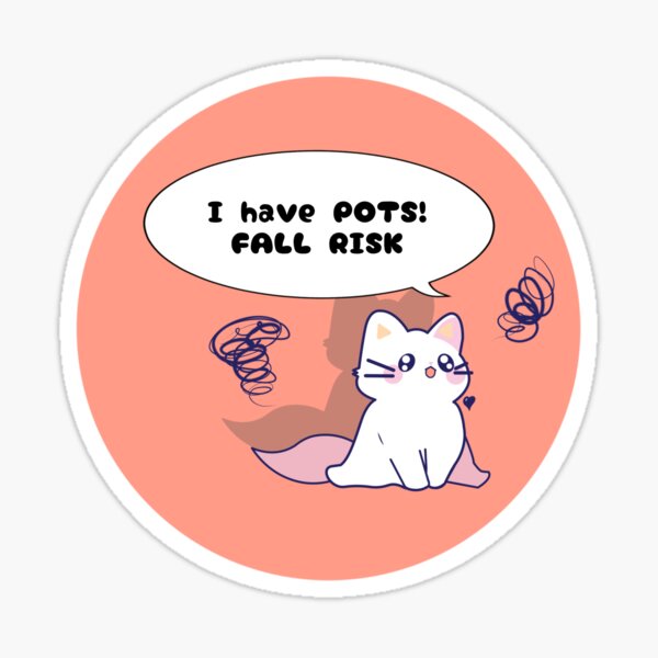 "POTS disability awareness cute cat" Sticker for Sale by RavenRarities