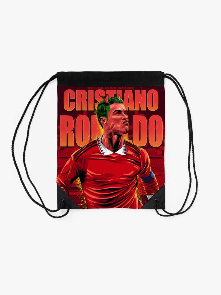 Alternate view of Cristiano Ronaldo Fantasy Illustration Drawstring Bag