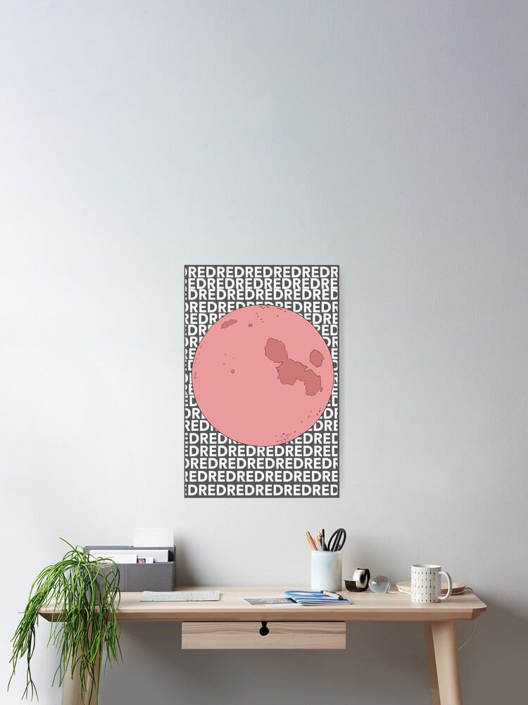 Red Moon Design Poster By Simpledees Redbubble