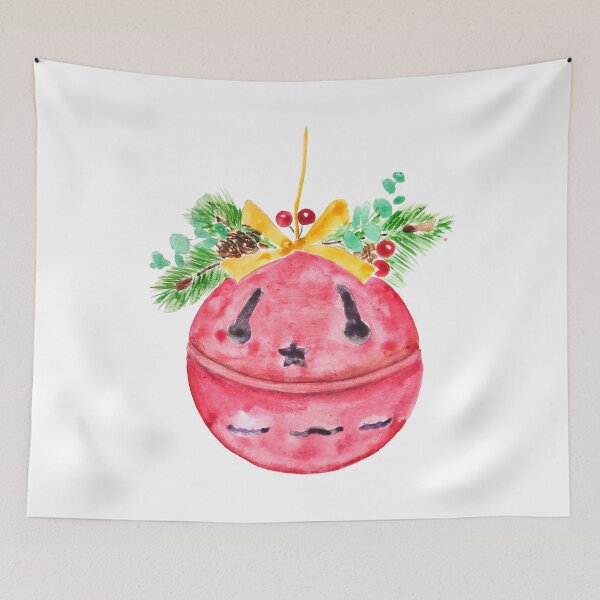 Item preview, hand painted red christmas bell watercolour painting  designed and sold by ColorandColor.