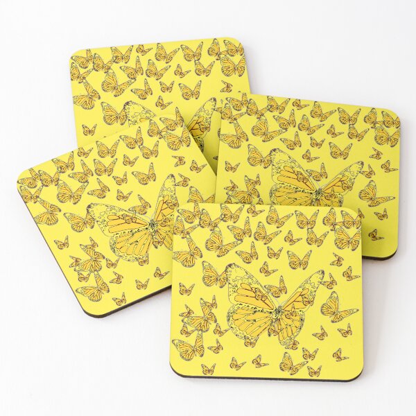 Item preview, ABSTRACT YELLOW MONARCH BUTTERFLIES PATTERN DESIGN designed and sold by sharlesart.