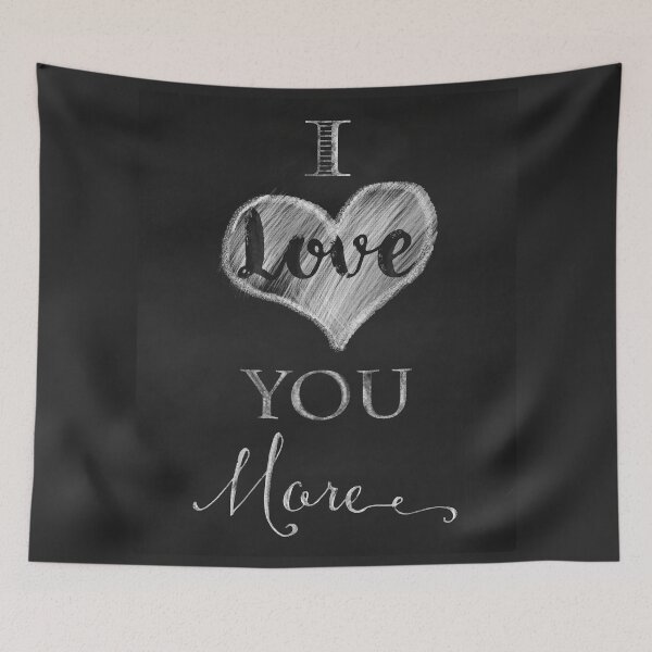 Item preview, I Love You More chalkboard heart typography art designed and sold by Glimmersmith.