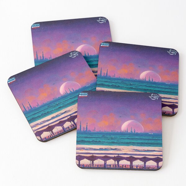 Item preview, Baig - Karachi 1986 - Retro Futuristic Sunset on Beach - Painting - Synthwave, Retrowave, 80s inspired designed and sold by Karachi1986.