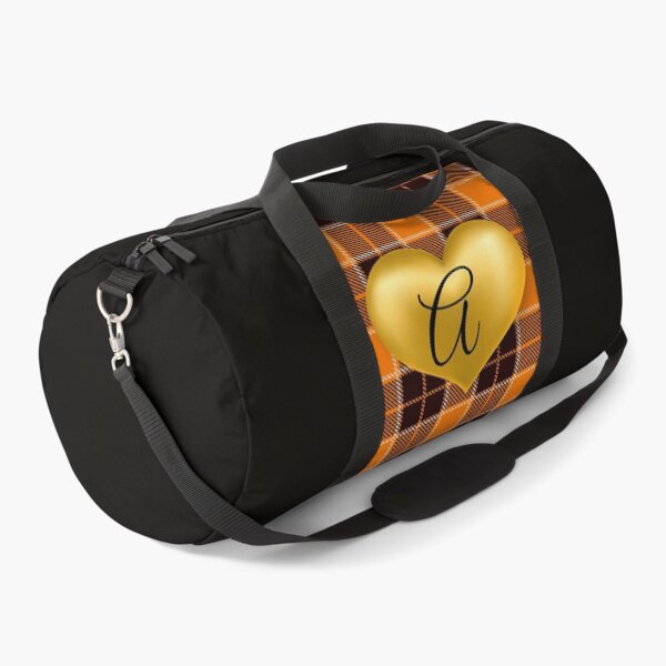 Artikelvorschau, Abstraktes warmes Plaid-Puff-Goldherz mit Initiale-A entworfen und verkauft von SunMoonBeyond.