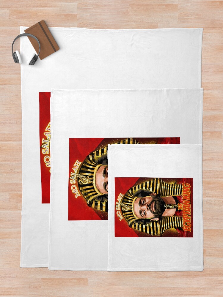 Alternate view of Mo Salah The Egyptian King Throw Blanket