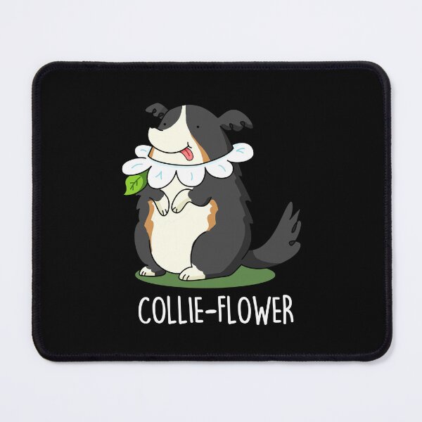Item preview, Collie-flower Funny Border Collie Dog Puns (Dark BG) designed and sold by punnybone.