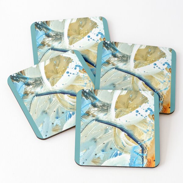 Item preview, Contemporary painting blue sage orange  designed and sold by Grey Robinson.