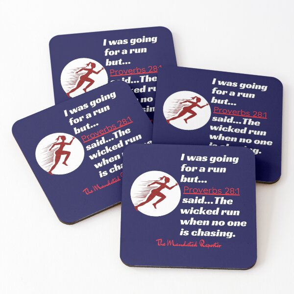 Item preview, I Was Going to Run BUT... Proverbs 28:1 Funny - Navy Blue designed and sold by TheReporter1.