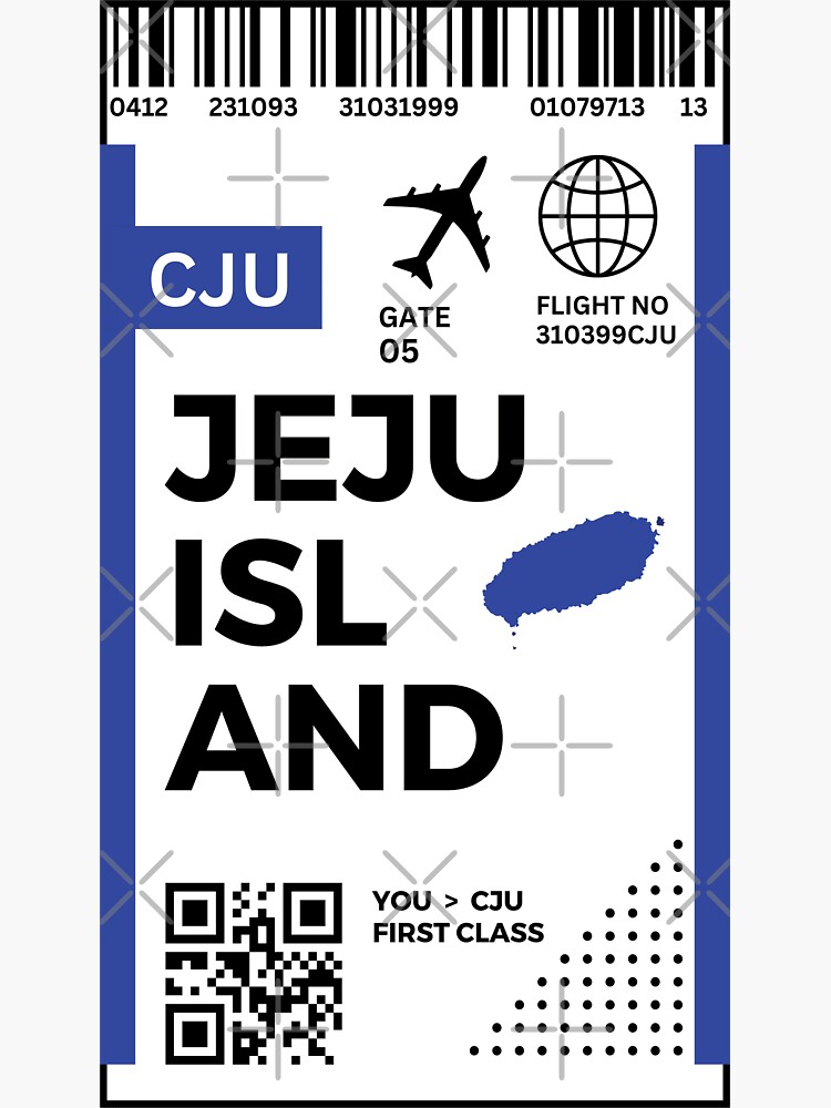 "Jeju Island Flight Ticket Boarding Pass Travel" Sticker for Sale by