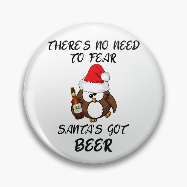 Item preview, There's No Need To Fear Santa's Got A Beer - A  Cute Drunk Santa Owl Staggering And Holding A Beer designed and sold by Oaks Creations.