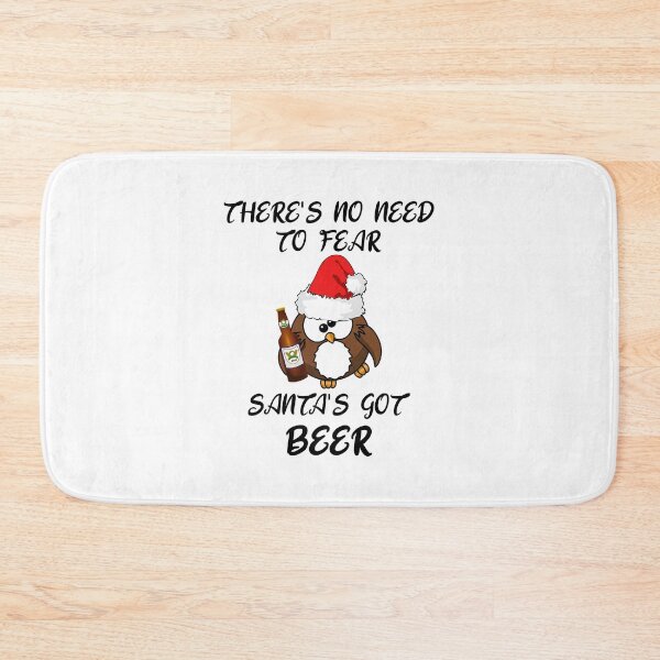 Item preview, There's No Need To Fear Santa's Got A Beer - A  Cute Drunk Santa Owl Staggering And Holding A Beer designed and sold by Oaks Creations.