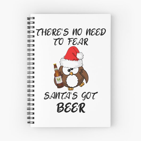 Item preview, There's No Need To Fear Santa's Got A Beer - A  Cute Drunk Santa Owl Staggering And Holding A Beer designed and sold by Oaks Creations.