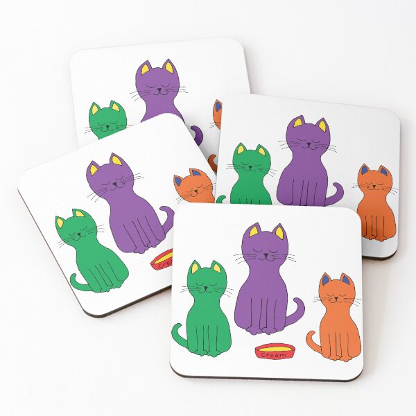 Item preview, Cats galore in bright yellow, emerald green and dangerous purple - Halloween style designed and sold by FrancesPoff.