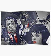 Vincent Vega,Marsellus Wallace, Mia Wallace Poster