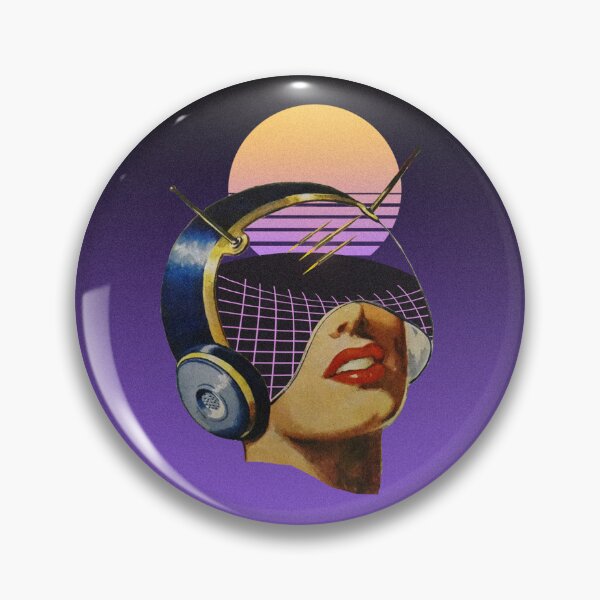 Item preview, Baig - Karachi 1986 - Cyberpunk Woman Wearing Headphones  - Retrofuturism Painting - 80s, Synthwave, Retrowave inspired designed and sold by Karachi1986.