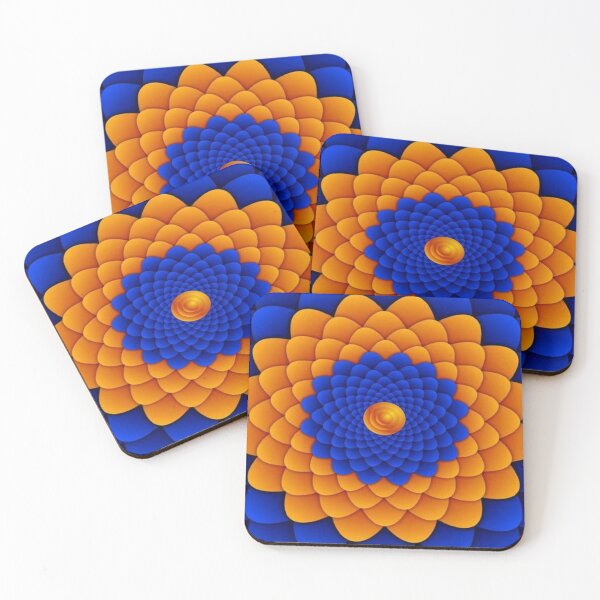 Item preview, Golden Blue and Orange Flowers designed and sold by NengShop.