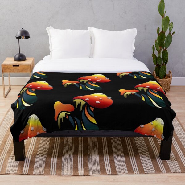 Item preview, Red and Yellow Gradient Mushrooms - Nature Aesthetic Digital Art designed and sold by Lucidesigns.