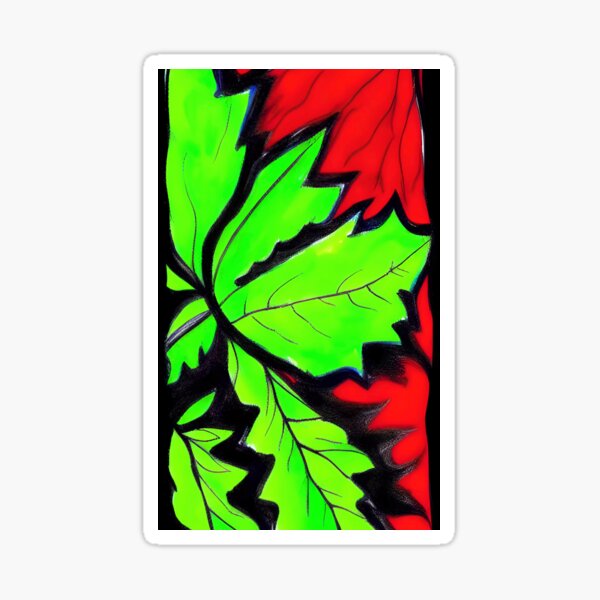 Item preview, Red and green leaf designed and sold by OverAltruist.