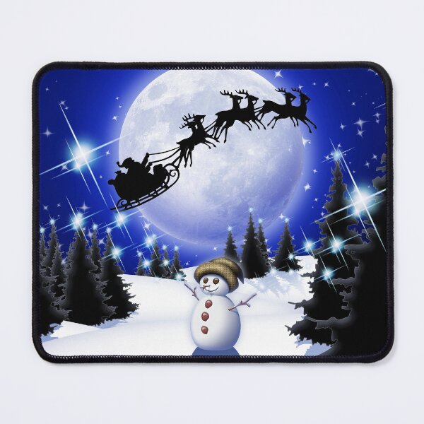 Item preview, Magical Snowman's Christmas Eve on Snowy Silent Mountains designed and sold by BluedarkArt.