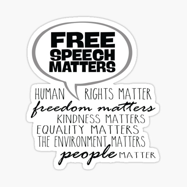Item preview, Free Speech Matters - Human Rights Word Bubble in Black designed and sold by jitterfly.