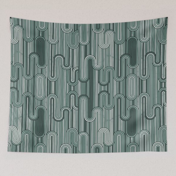 Item preview, Retro Wavy Stripes - Sage Green designed and sold by SilverPegasus.