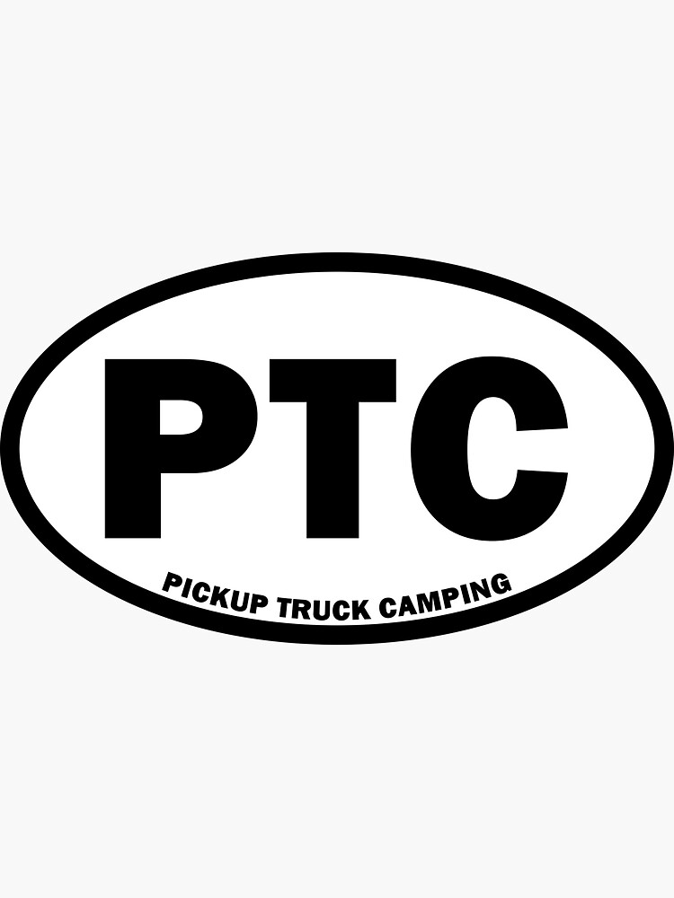 Pickup Truck Camping Oval Sticker by desktodirtbag