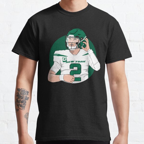 New York Jets Road Name & Number Long Sleeve T-Shirt - Zach Wilson - Mens