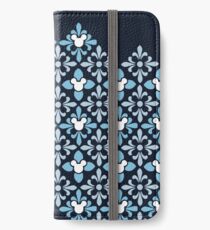 Indigo verstecktes Zeichen-Muster iPhone Flip-Case/Hülle/Klebefolie