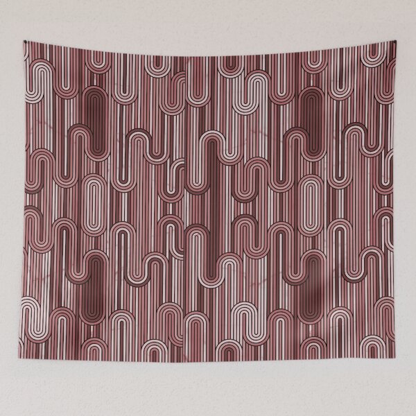 Item preview, Retro Wavy Stripes - Wine Terracotta designed and sold by SilverPegasus.