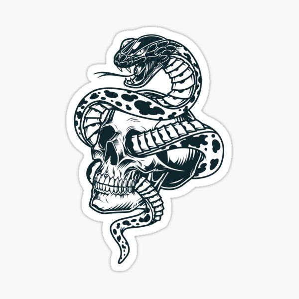 Item preview, snake tatoo with skull black designed and sold by kamaleddine.