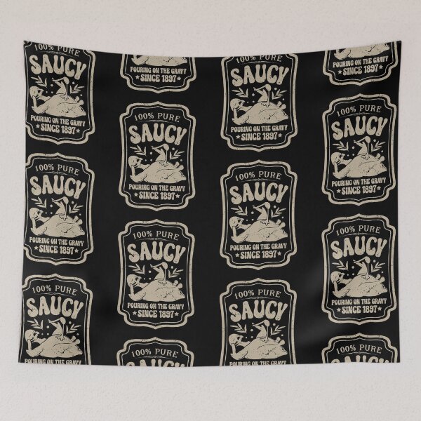 Item preview, Pure Saucy Pouring On The Gravy Funny Thanksgiving Food Label designed and sold by GravitiTees.