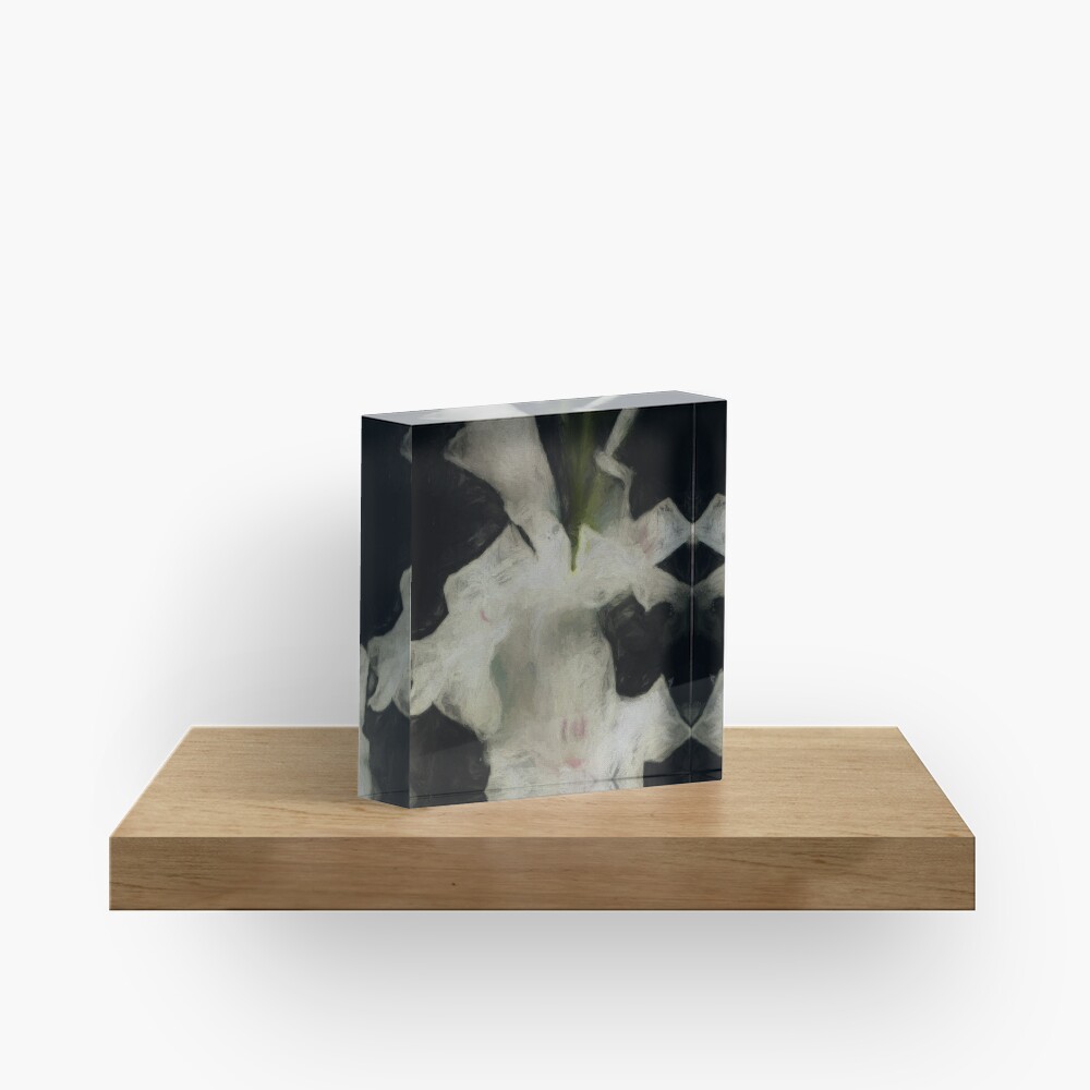 Gladiolus Star of Bethlehem Reworked No. 69, Series 1 Acrylic Block