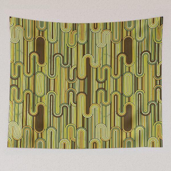 Item preview, Retro Wavy Stripes - Yellow Brown designed and sold by SilverPegasus.