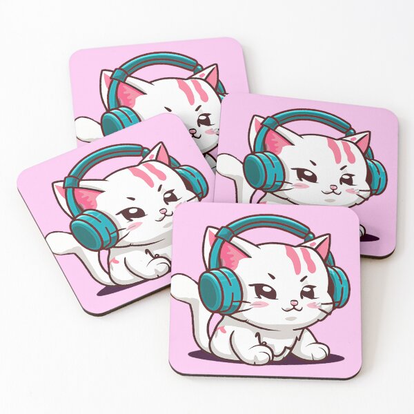 Item preview, Kitty Wearing Headphones designed and sold by DynastyArt.