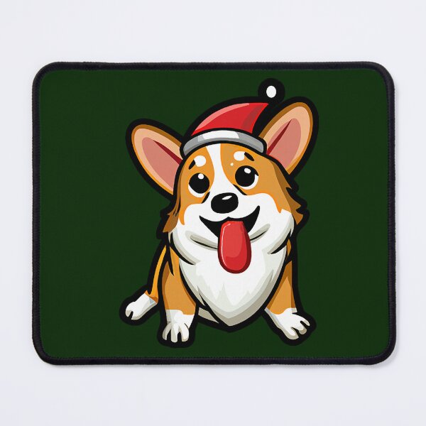 Item preview, Cute Corgi wearing a Christmas Hat designed and sold by DynastyArt.