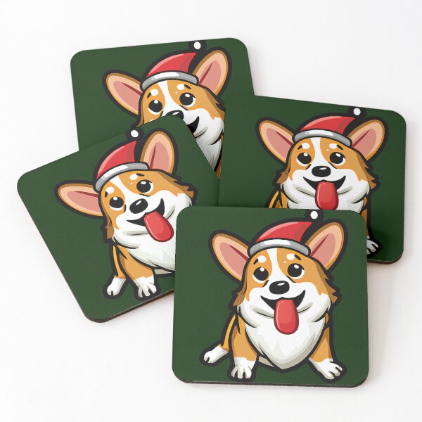 Item preview, Cute Corgi wearing a Christmas Hat designed and sold by DynastyArt.