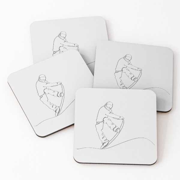 Item preview, One continuous line Snowboarder jumping .Winter classic designed and sold by AllaLineArt.