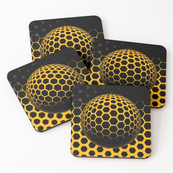 Item preview, floating golden honeycomb hexagonal spherical structure designed and sold by mister-john.