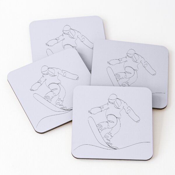 Item preview, One continuous line Snowboarder jumping .Winter classic designed and sold by AllaLineArt.