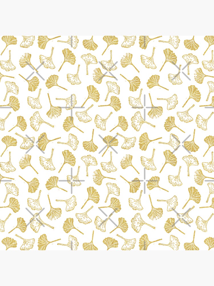Ginkgo Biloba linocut pattern GLITTER GOLD by PrintablesP
