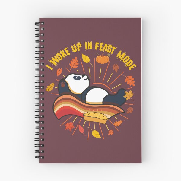 Item preview, Cute and Funny Panda on Autumn Rainbow Happy Thanksgiving I WOKE UP IN FEAST MODE Turkey Day Matching Family Thanksgiving Day Trendy Fall themed Design designed and sold by zenturtlemerch.