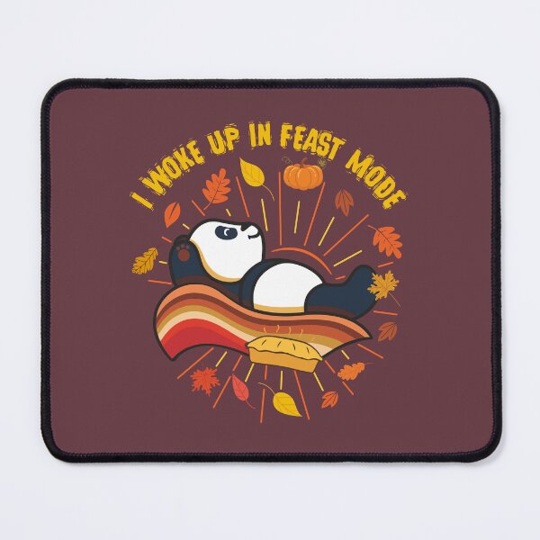 Item preview, Cute and Funny Panda on Autumn Rainbow Happy Thanksgiving I WOKE UP IN FEAST MODE Turkey Day Matching Family Thanksgiving Day Trendy Fall themed Design designed and sold by zenturtlemerch.