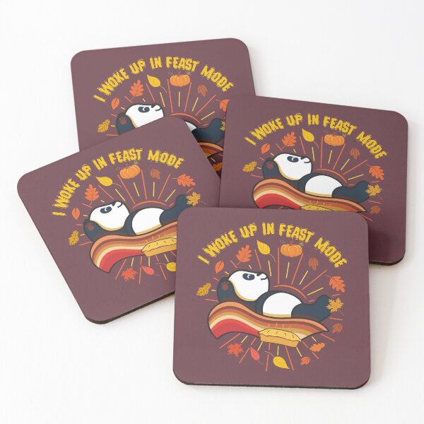 Item preview, Cute and Funny Panda on Autumn Rainbow Happy Thanksgiving I WOKE UP IN FEAST MODE Turkey Day Matching Family Thanksgiving Day Trendy Fall themed Design designed and sold by zenturtlemerch.