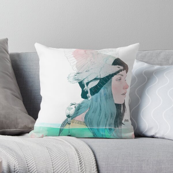 SEA AND AIR by elenagarnu Throw Pillow