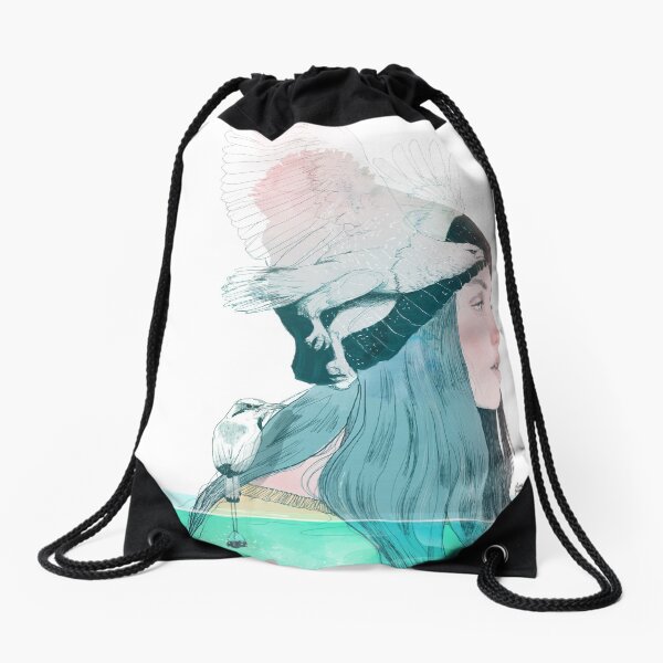 SEA AND AIR by elenagarnu Drawstring Bag